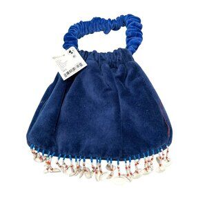 New Free People Velvet Shell Beaded Vancouver Clutch Bag Purse